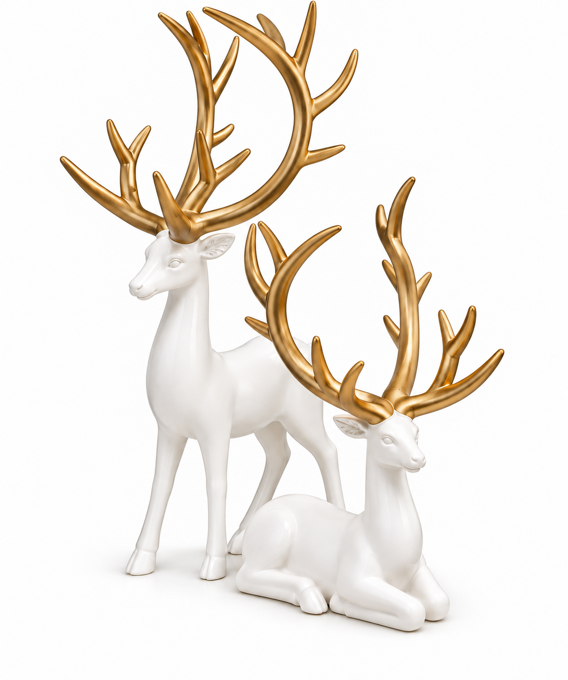 White & Gold Majestic Reindeer