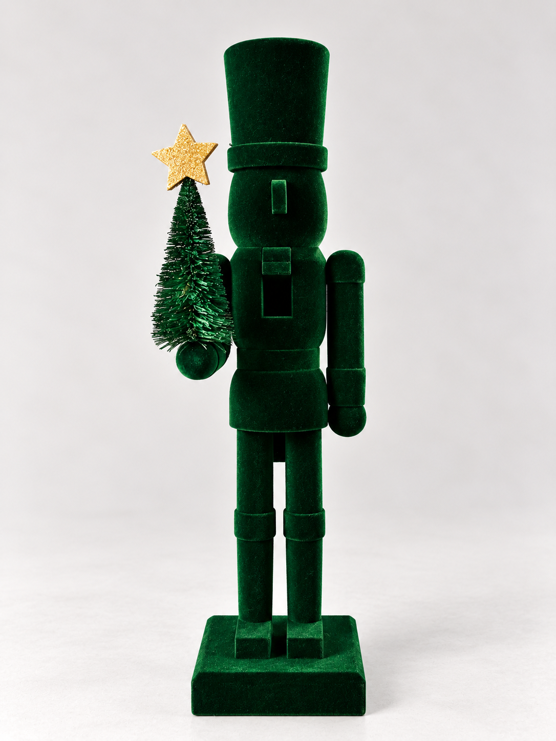 Emerald Velvet Nutcracker with Tree