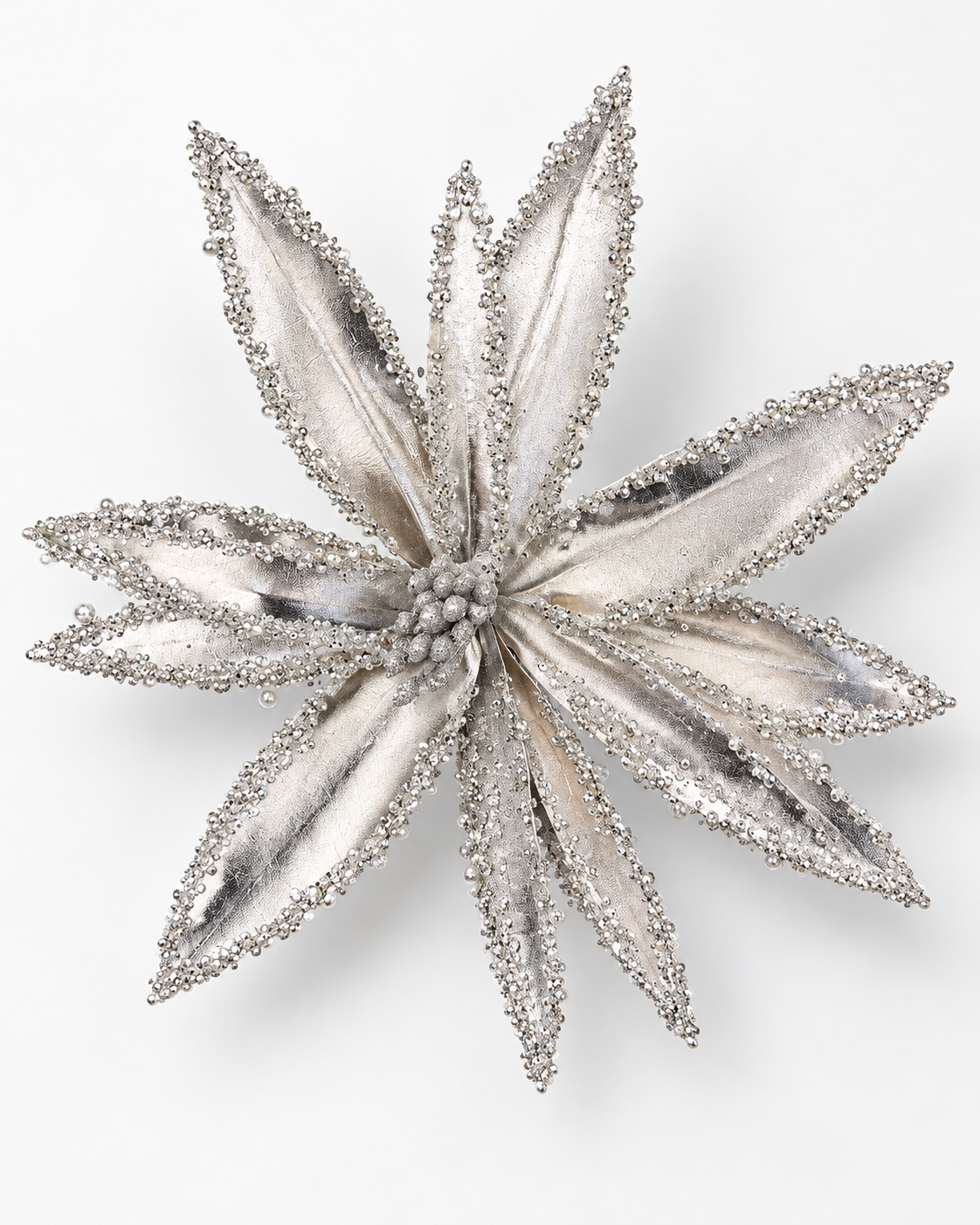 Silver Beaded Poinsettia
