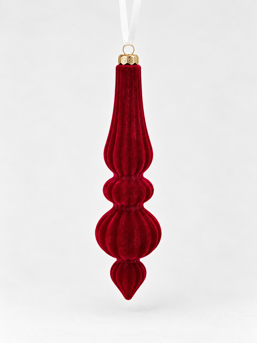 Ruby Velvet Finial Ornament (set of 6)