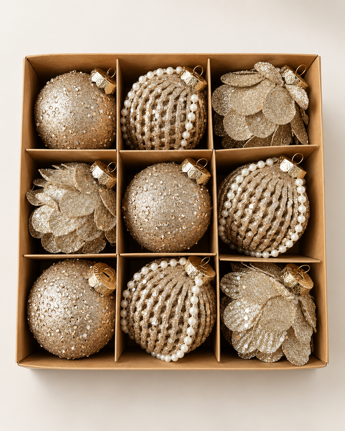 Champagne Couture Ornament Set (Set of 9)