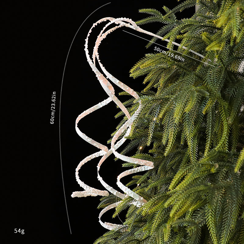White Twirl Ribbon Pick