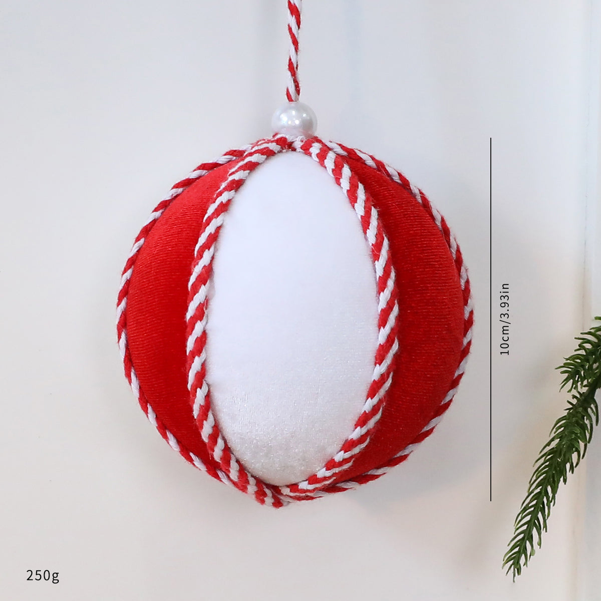 Whimsical red & white ornament