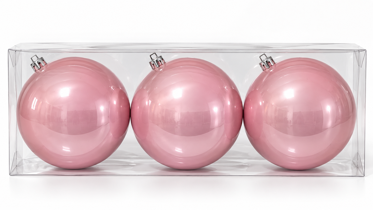 Large Pearl Pink Baubles – Set of 3