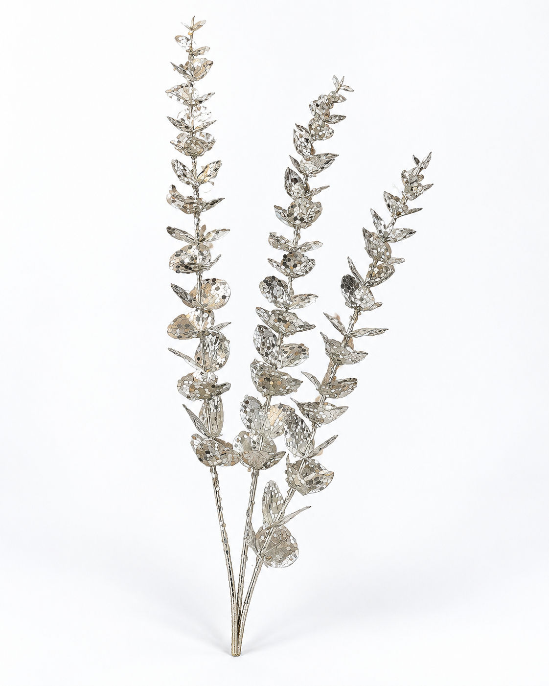 Silver Sequin Eucalyptus Spray