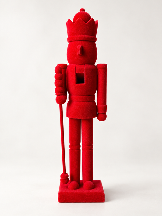 Red Flocked Royal Nutracker