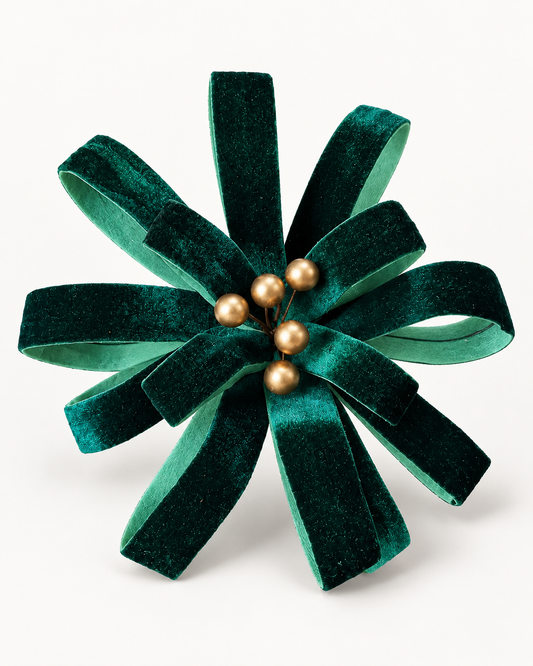 Velvet Flower Loop Pick - Green