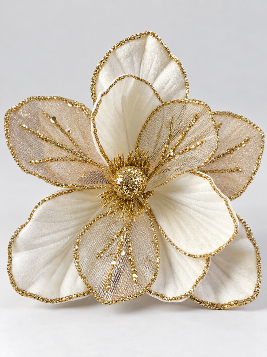 Ivory & Gold Magnolia Pick