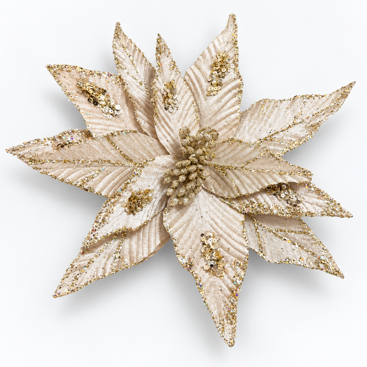 Champagne Sequin Poinsettia