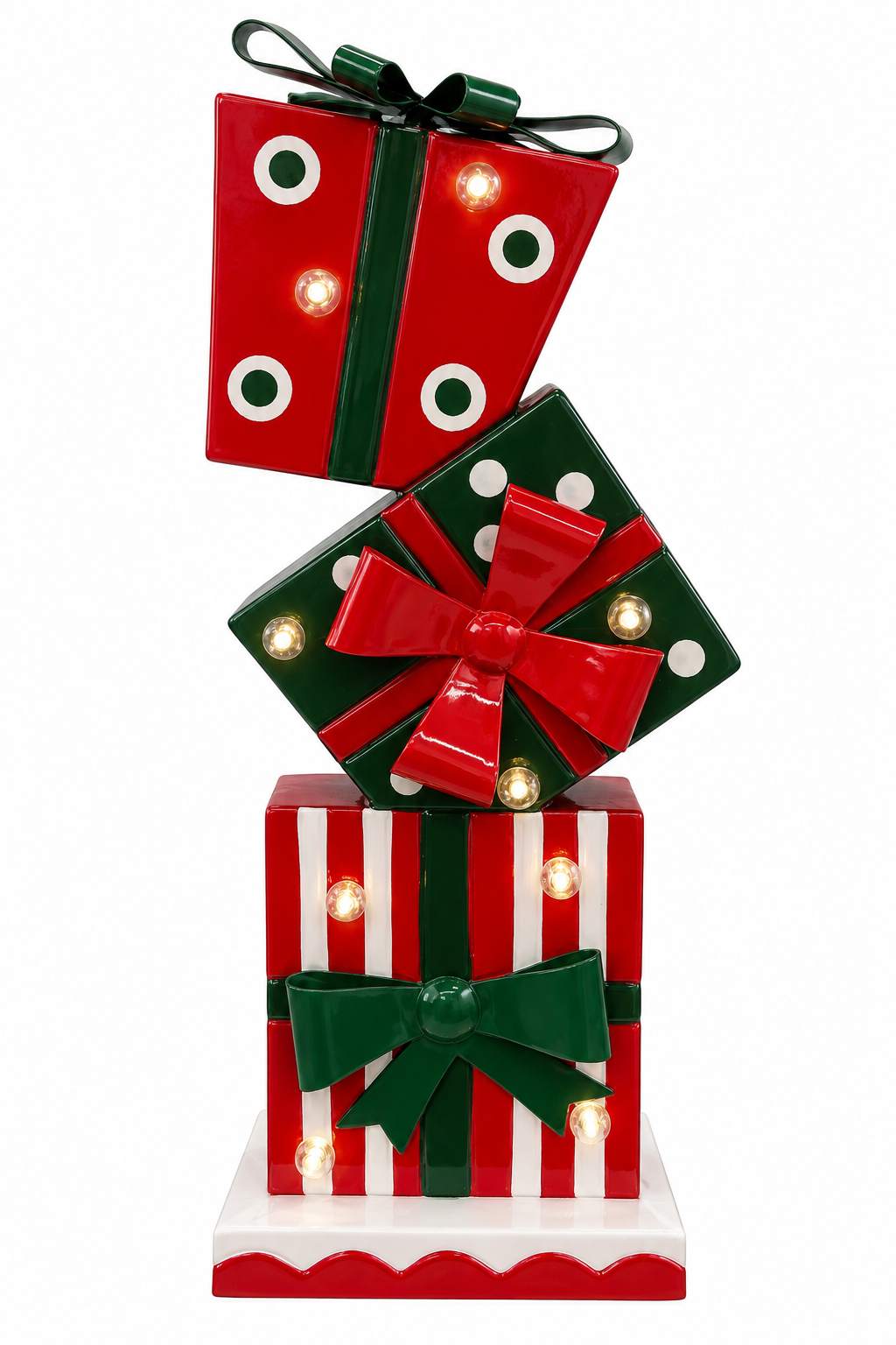 Illuminated Christmas Gift Stack