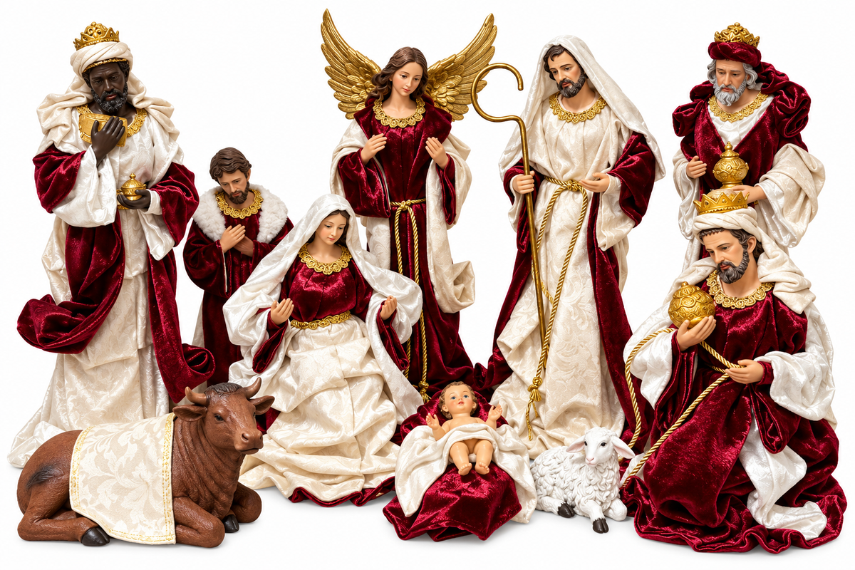 Burgundy & Gold Nativity Collection