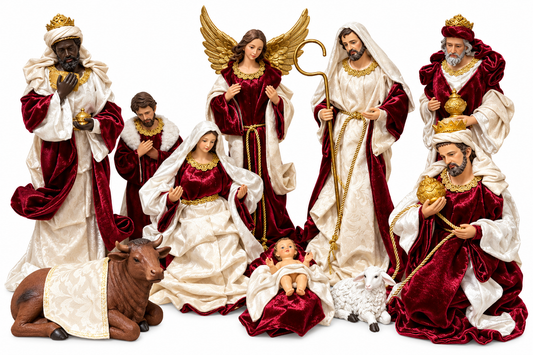 Burgundy & Gold Nativity Collection