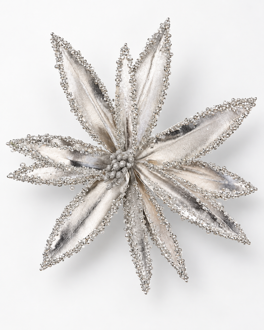Silver Beaded Poinsettia