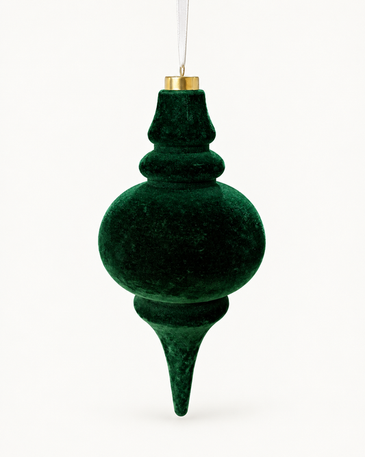 Emerald Velvet Finial Ornament