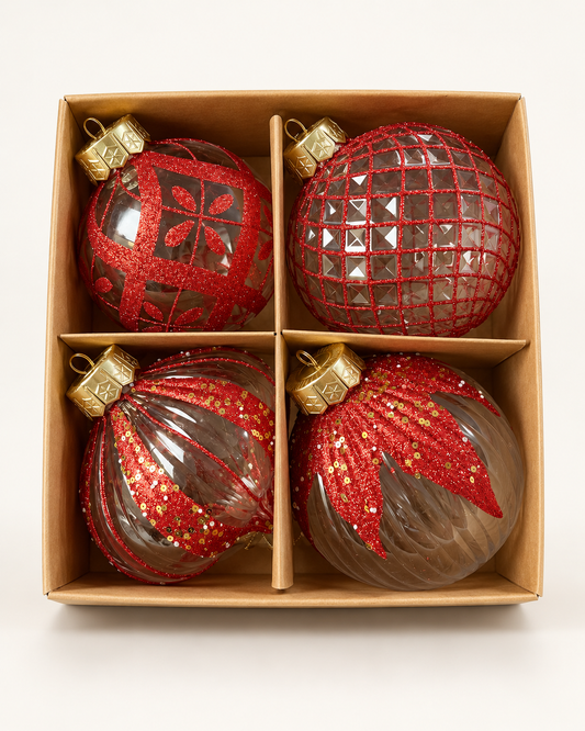 Ruby Ornament Set (Set of 4)