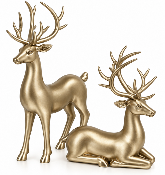 Champagne Elegance Reindeer - Set Of 2