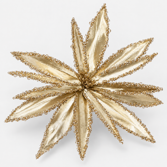 Gold Beaded Poinsettia