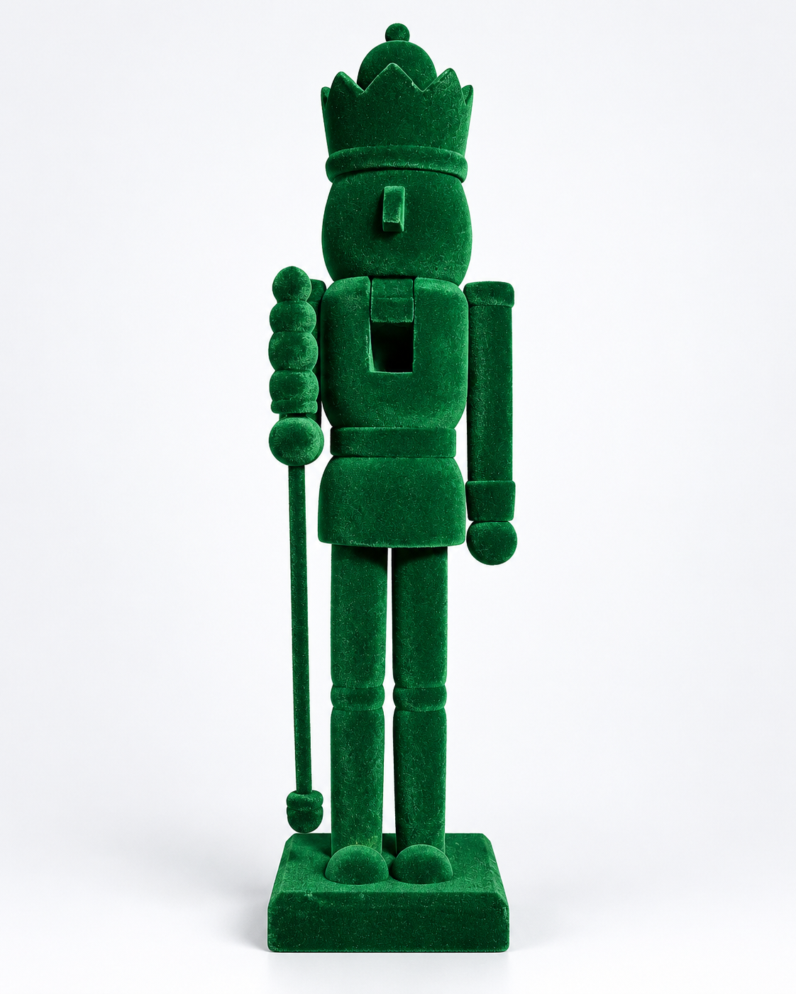 Green Flocked Royal Nutracker