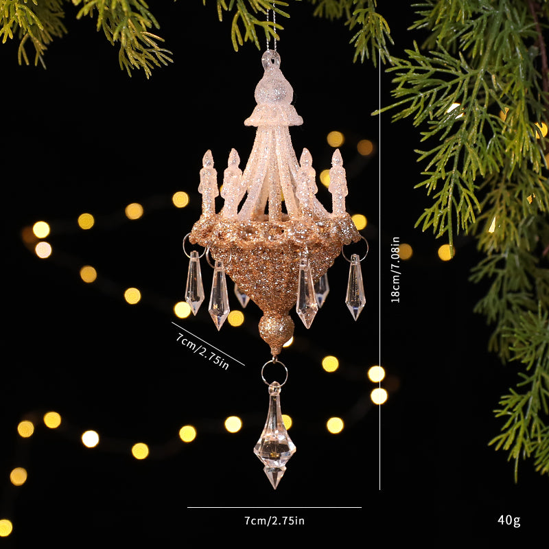 Gradient White & Gold Crystal Chandelier