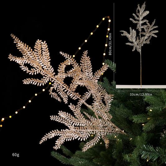 Champagne Glitter Fern Pick