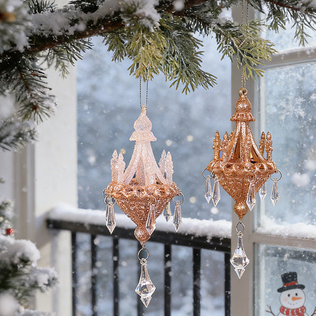 Gradient White & Gold Crystal Chandelier