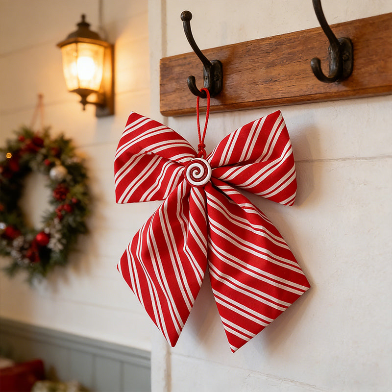 Candy Cane Stripe Bow - Large