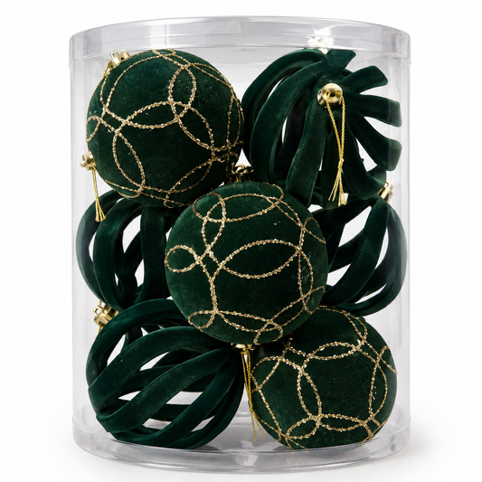 Emerald Velvet Ornament Mix