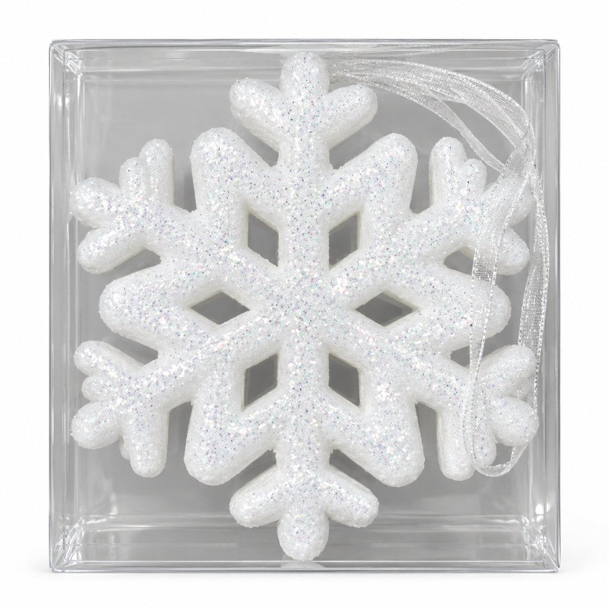 Glitter Snowflake Ornaments – Set of 4