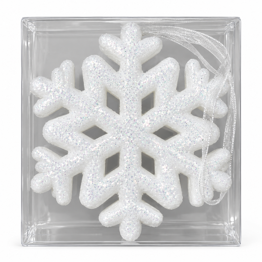 Glitter Snowflake Ornaments – Set of 4