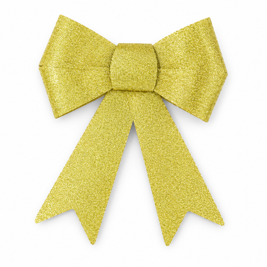 Gold Glitter Bow Ornament