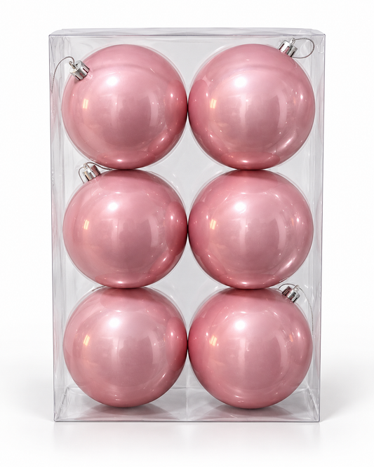 Pearl Pink Baubles – Set of 6