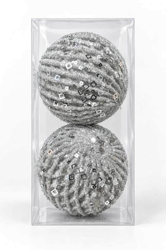 Silver Sequin Swirl - Set Of 2