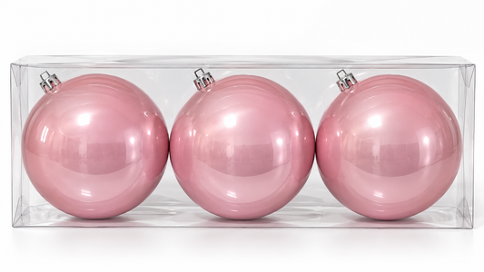 Large Pearl Pink Baubles – Set of 3