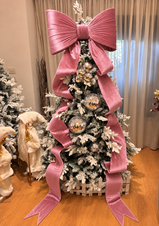 Oversized Pink Velvet Bow