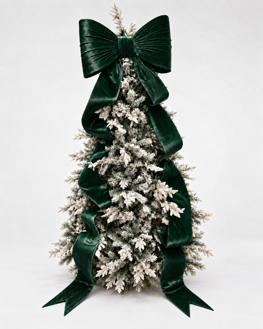 Oversized Green Velvet Bow