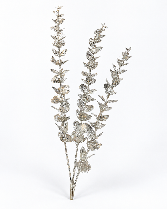 Silver Sequin Eucalyptus Spray