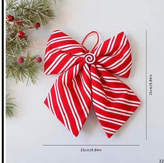 Candy Cane Stripe Bow - Medium