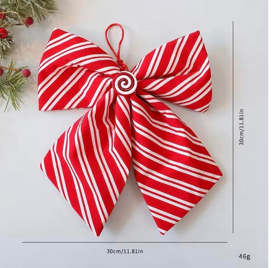 Candy Cane Stripe Bow - Large